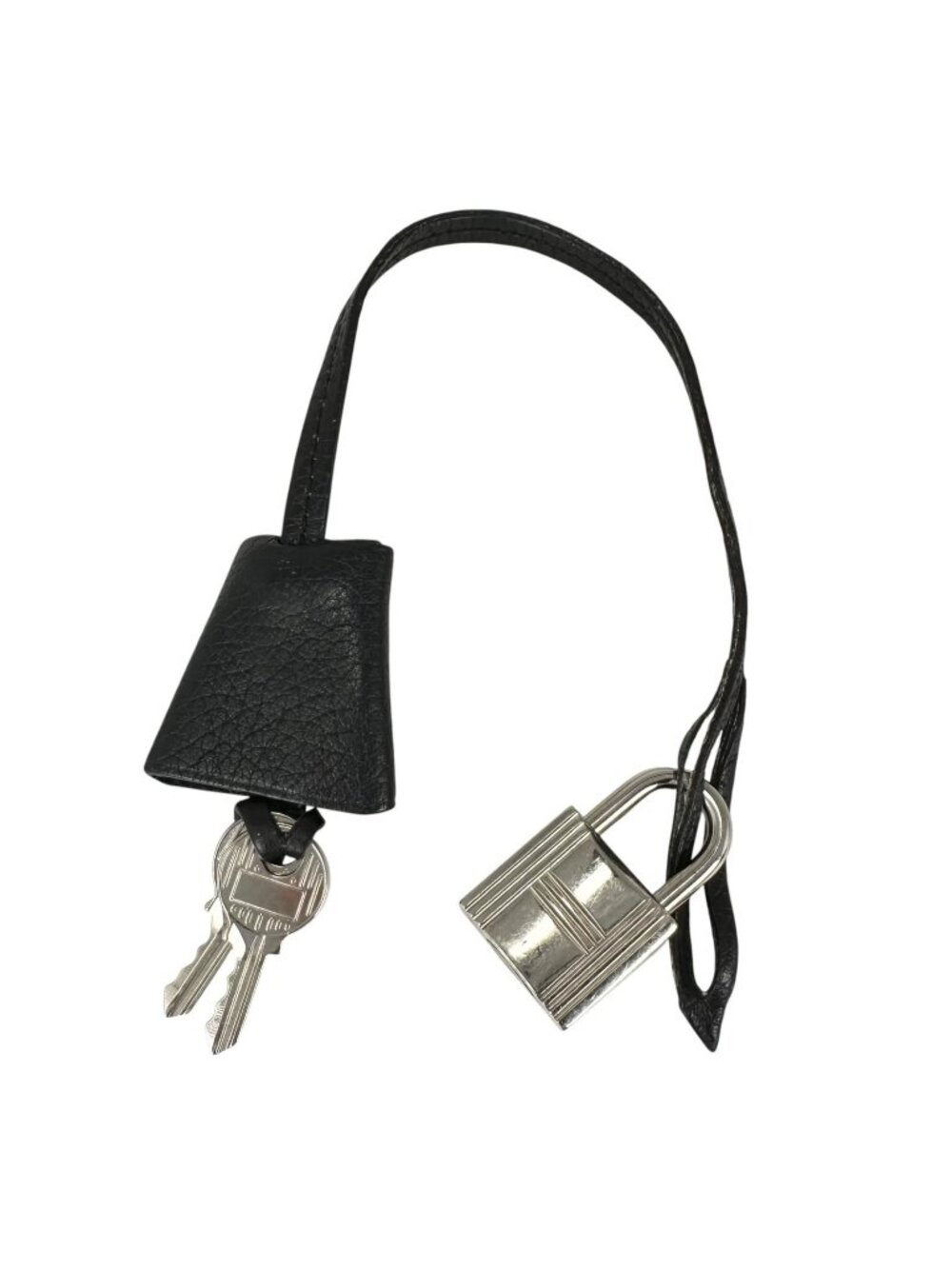 Hermes Clochette Cowhide Metal Black Card Holder